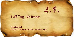 Láng Viktor névjegykártya