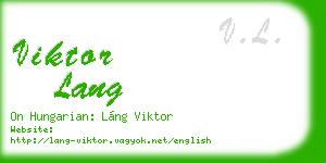 viktor lang business card